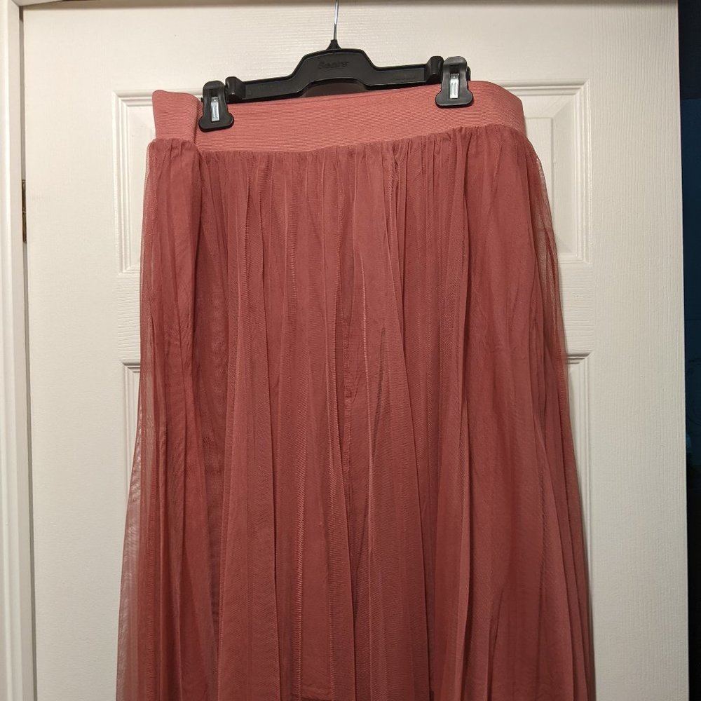 Blush pink net skirt